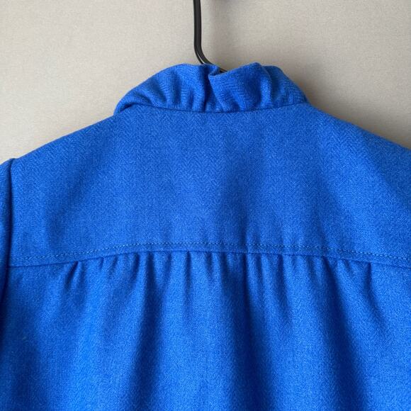 J.Crew sz 2 Blue Wool‎ ruffle bolero Jacket - Picture 6 of 7